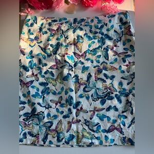 Talbots Multicolor Butterfly Print Skirt